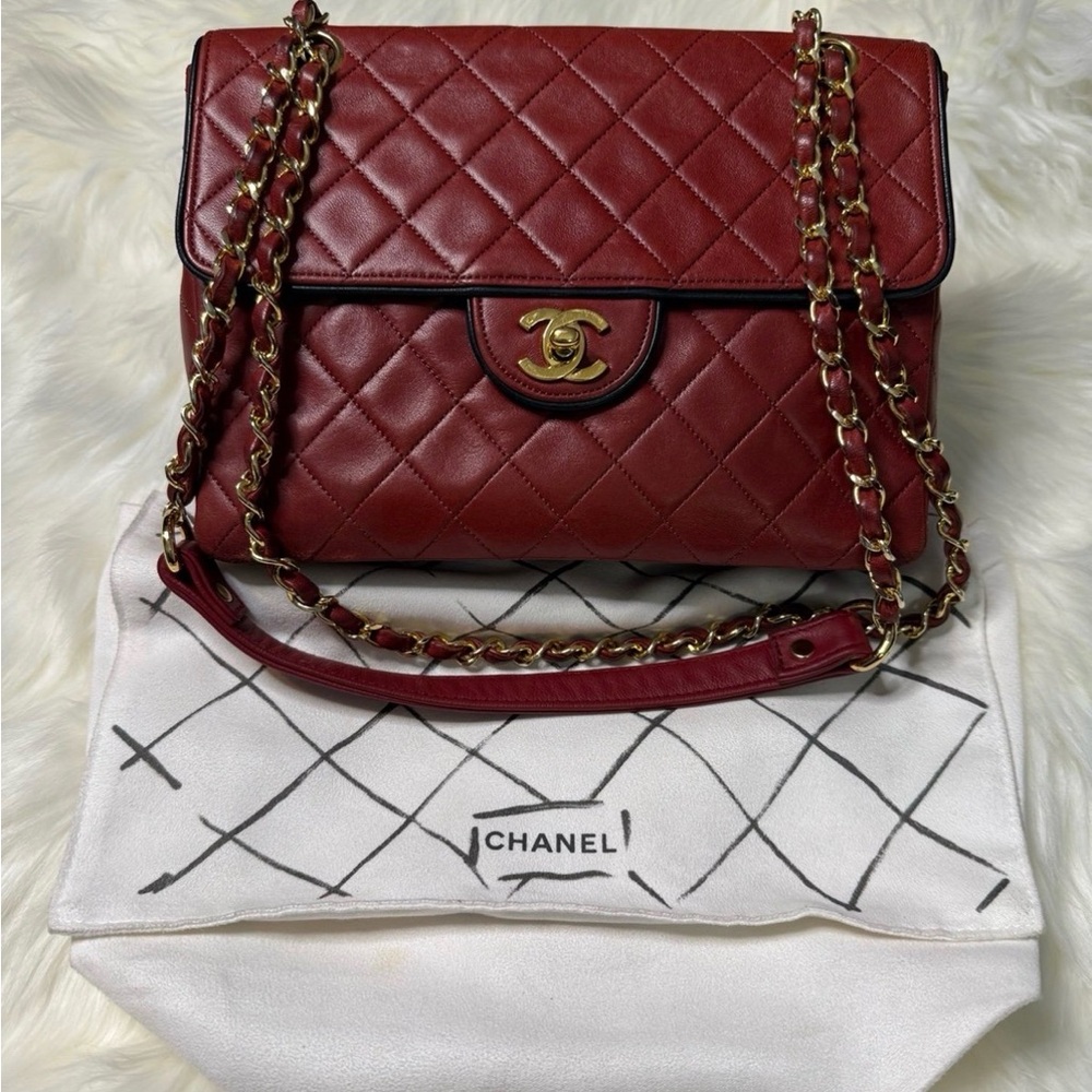 Chanel Burgundy Quilted Leather Shoulder Bag